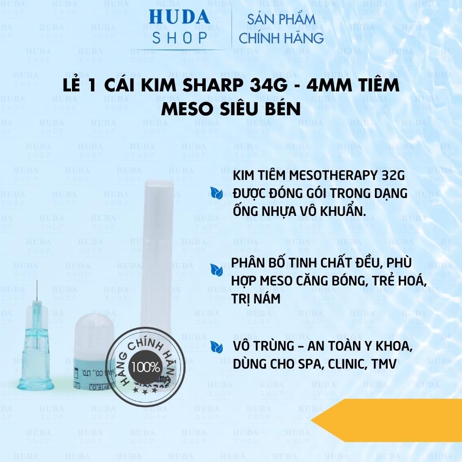 Lẻ 1 cái kim Sharp 34G - 4mm tiêm meso siêu bén